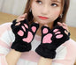 Autumn And Winter Student Plush Cat's Paw Half Finger Gloves For Men And Women