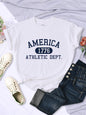 American Sports Department Letter T-shirt