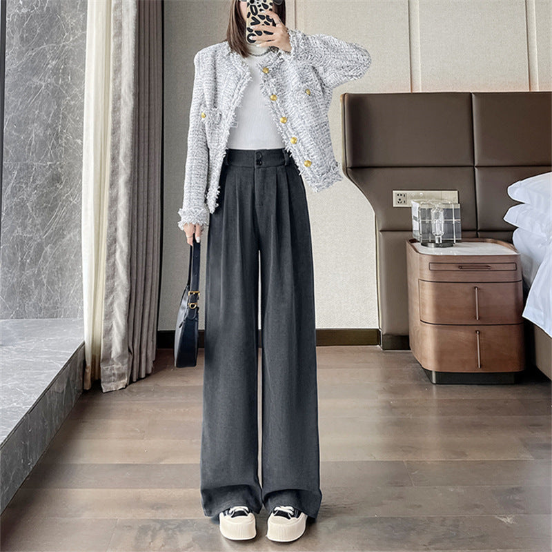 Women's Casual Solid Color Loose Japanese Style Wide Leg Pants