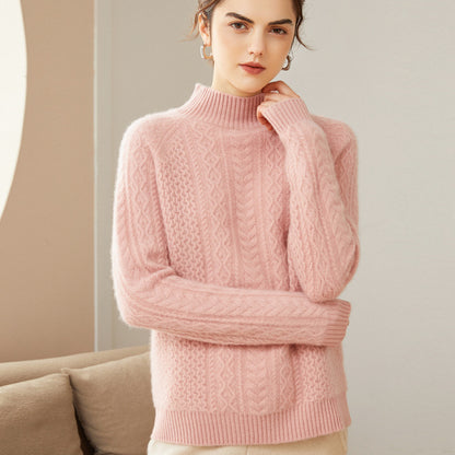 Cashmere Twisted Half Turtleneck Thickened Sweater