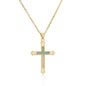 Micro-inlaid Turquoise Cross Necklace Clavicle Chain