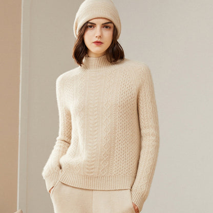 Cashmere Twisted Half Turtleneck Thickened Sweater