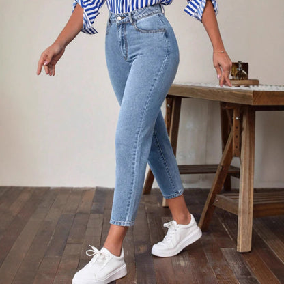 Retro High Waist Stretch Skinny Jeans für Damen