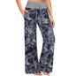 Women's Pajama Printed Wide-leg Pants High Waist