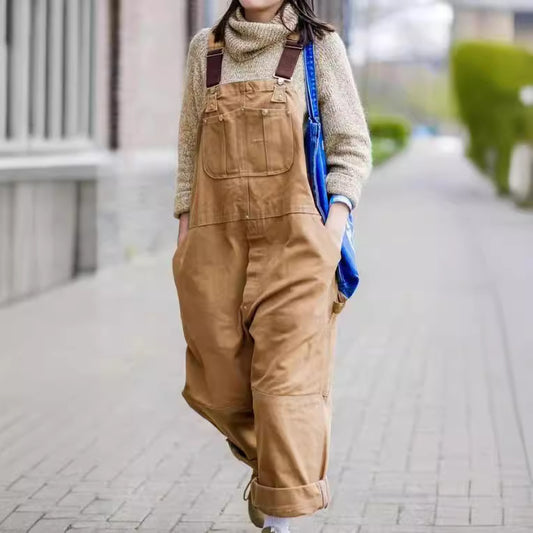 Lockere, lässige Arbeitshose mit hoher Taille für Damen