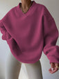 Women's Casual Solid Color Long Sleeve Crew Neck Sweater