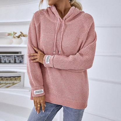 Einfarbiger Strickpullover für Damen