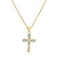 Micro-inlaid Turquoise Cross Necklace Clavicle Chain