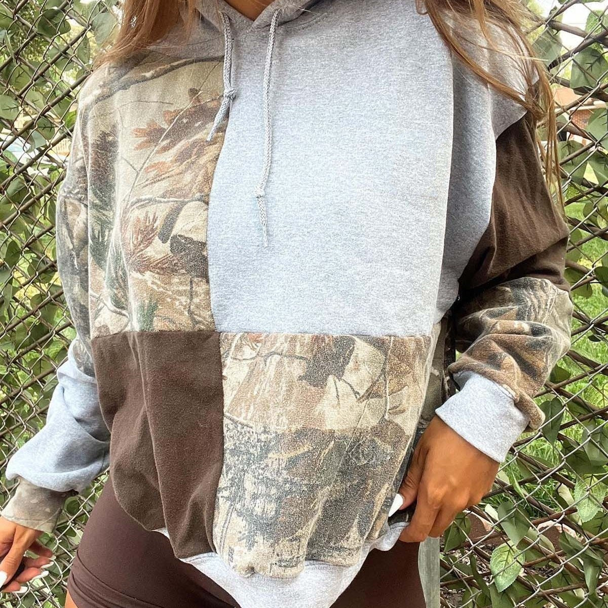 Blätter Camouflage Print Street Pullover Kapuzenpullover