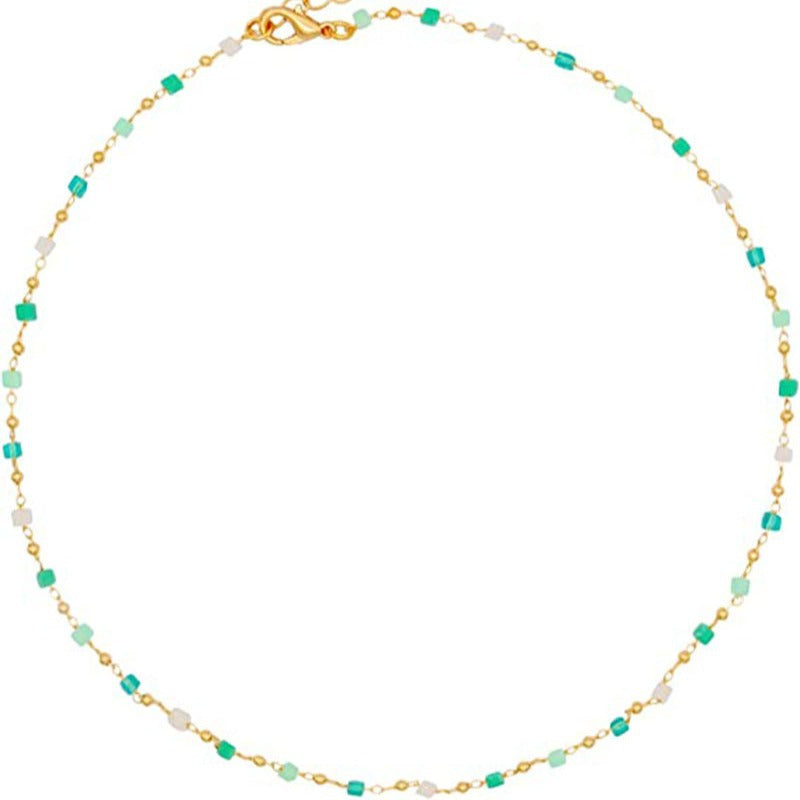 Simple Mori Creative All-match Stitching Contrast Color Necklace