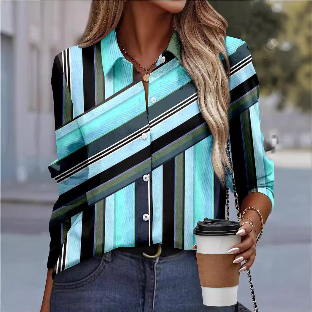 Elegant Women's Loose Long Sleeve Shirt