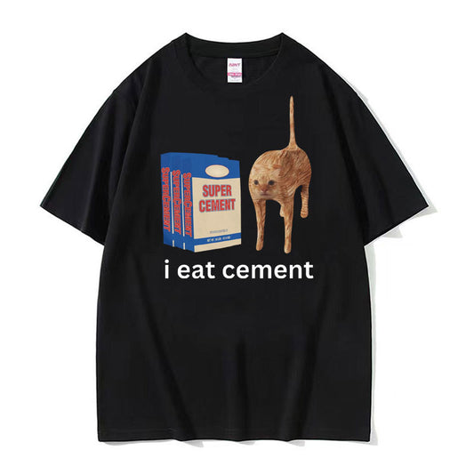 Funny Printed T-shirt Men And Women Fashion Round Neck Loose Short Sleeves