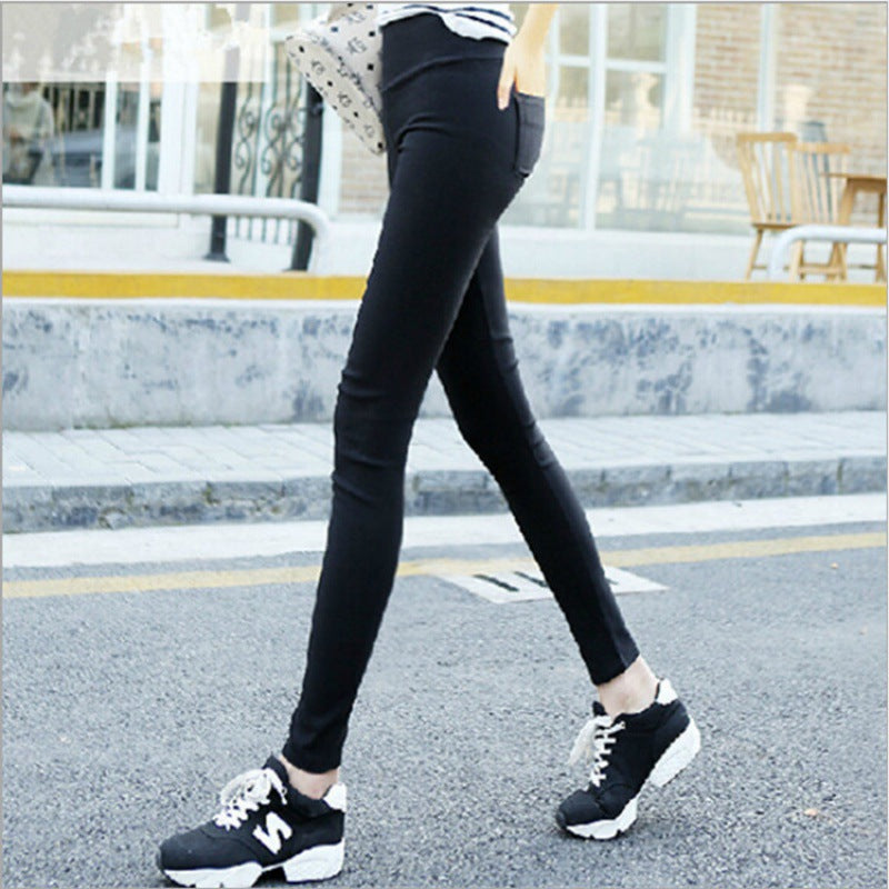 Stretch Spring And Autumn Leggings Casual Back Pocket Pencil Pants