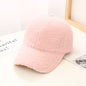 Korean Style Solid Color Light Board Lambswool Baseball Cap For Women