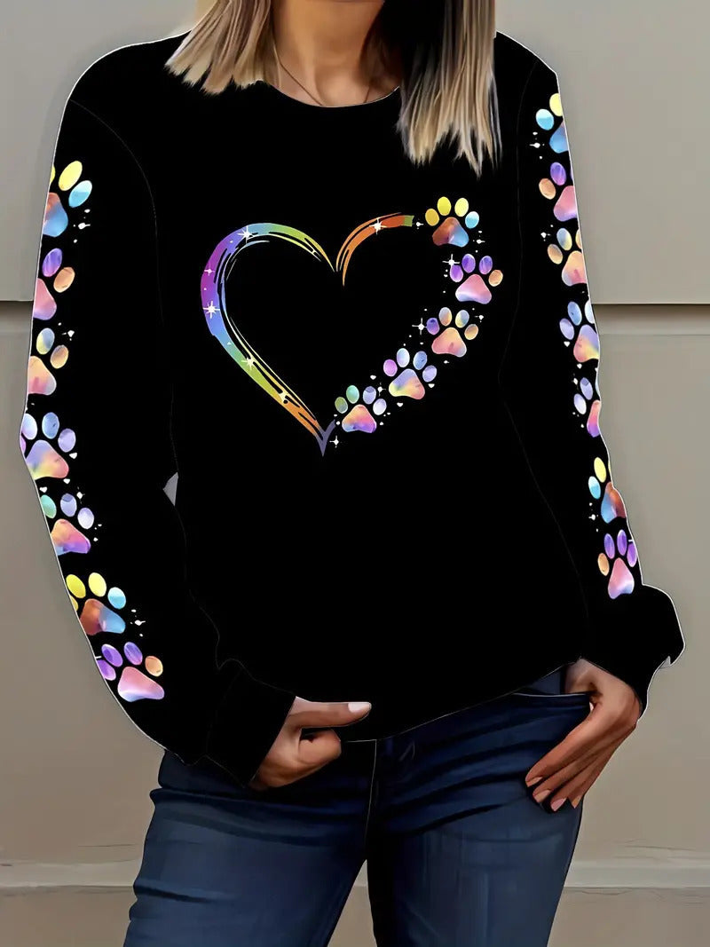 European And American Leisure Fashion Valentine's Day Long Sleeve Crew Neck Sweater