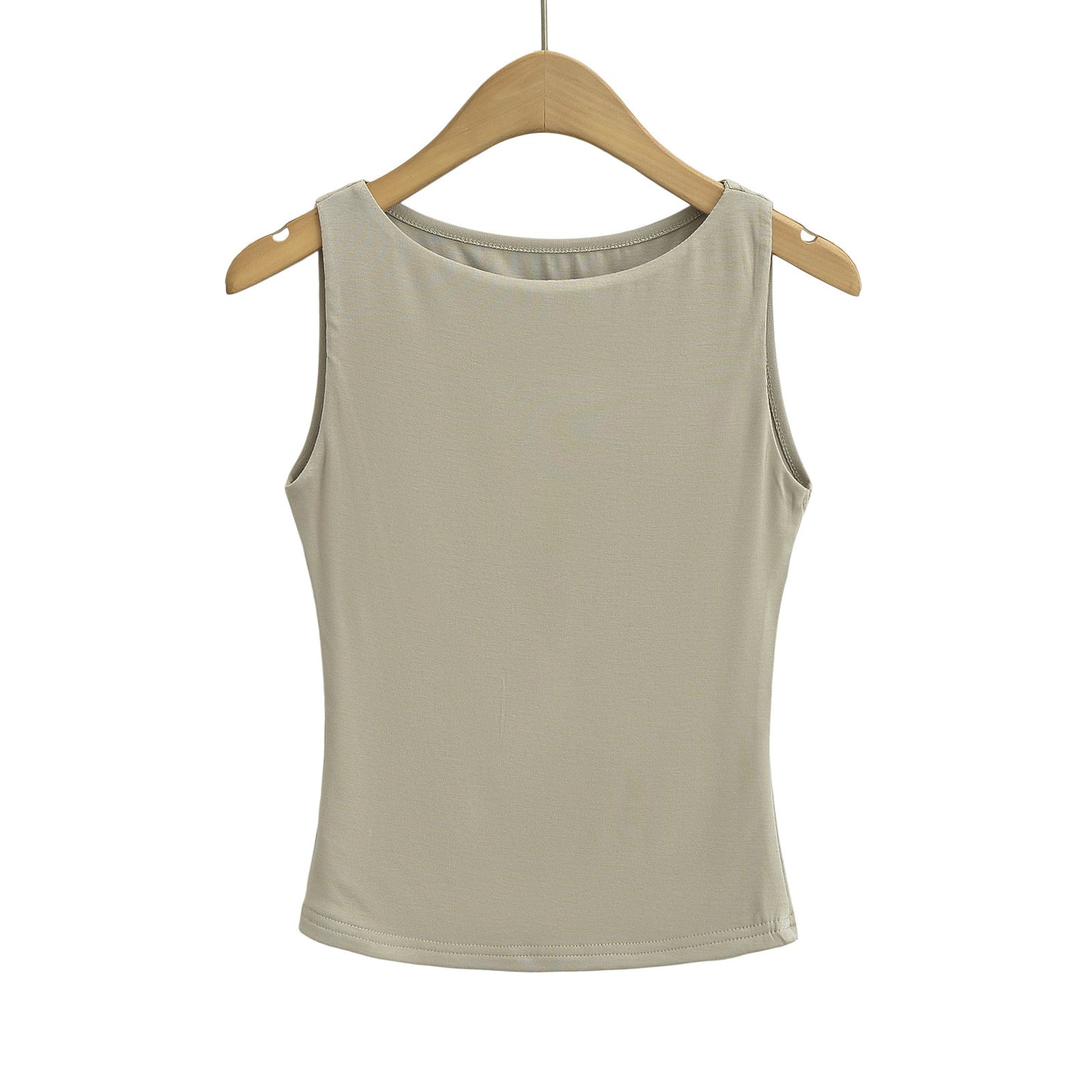 Women's Off-neck Double-layer Sleeveless Vest Solid Color