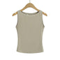 Women's Off-neck Double-layer Sleeveless Vest Solid Color