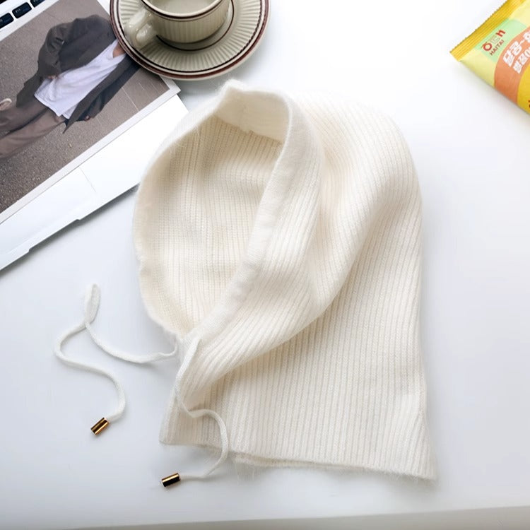 Thermal Scarf Integrated Drawstring Sleeve Cap