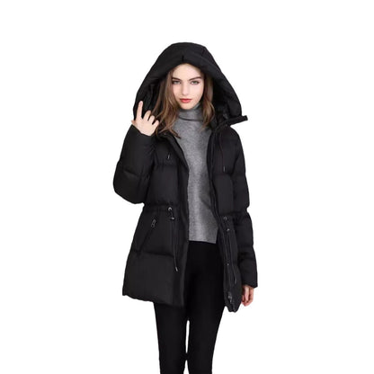 New Velvet Down Cotton-padded Coat For Women Hooded Warm Jacket