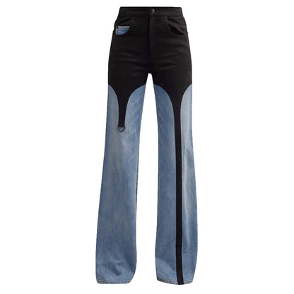 Casual High Waist Straight Pants Loose Washed-out Jeans