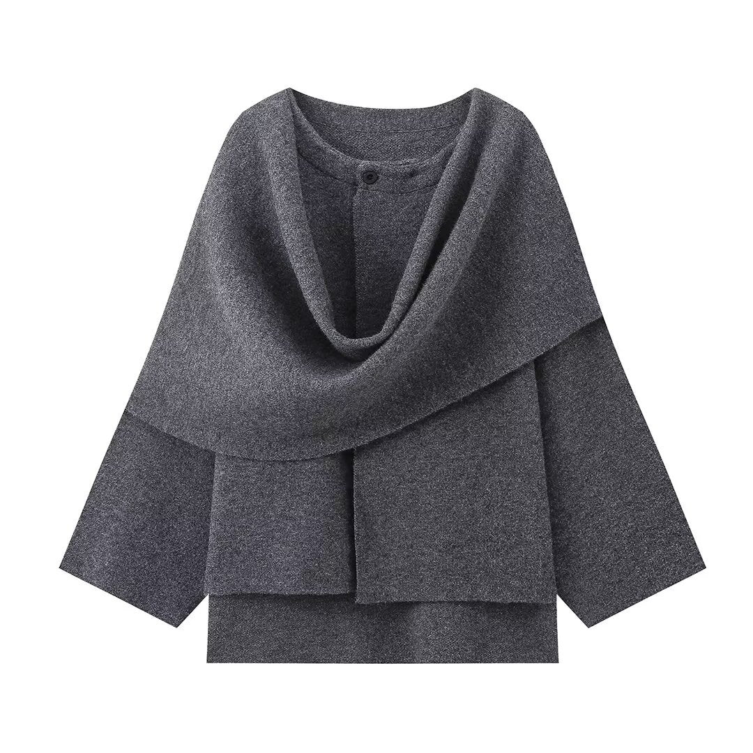 Women's Loose Casual Cape Knitted Sweater Coat