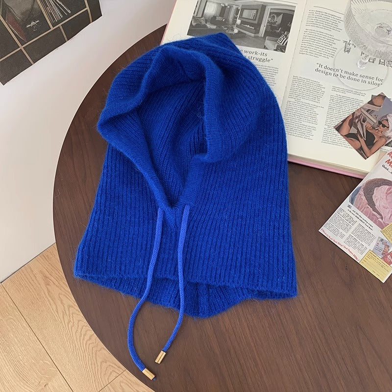 Thermal Scarf Integrated Drawstring Sleeve Cap