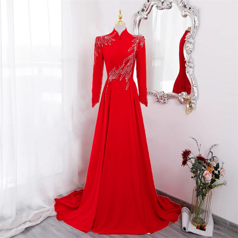 New Long Sleeve Formal Evening Party Dress