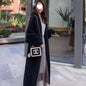 Mink-like Wool Cardigan Loose Size Thickened Mid-length Idle Style Knitted Coat