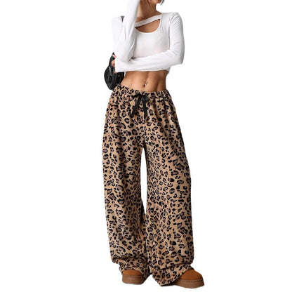 New Casual Pants Leopard Print Wide Leg Pants