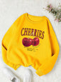 Fashion Women's Sweatshirt Fresh Red Cherry Printed Sweater