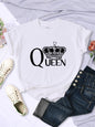 Queen'S Big Crown Printed Women T Shirts Breathable Summer