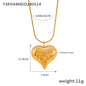 Women's Simple Geometric Heart Shape Pendant Titanium Steel Earrings Necklace