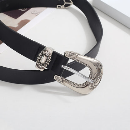 Niche Design Versatile High Sense Autumn And Winter Temperament New Carved Belt Women