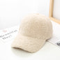 Korean Style Solid Color Light Board Lambswool Baseball Cap For Women