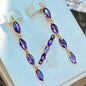 Amethyst Zircon Earrings Necklace Ring Suit