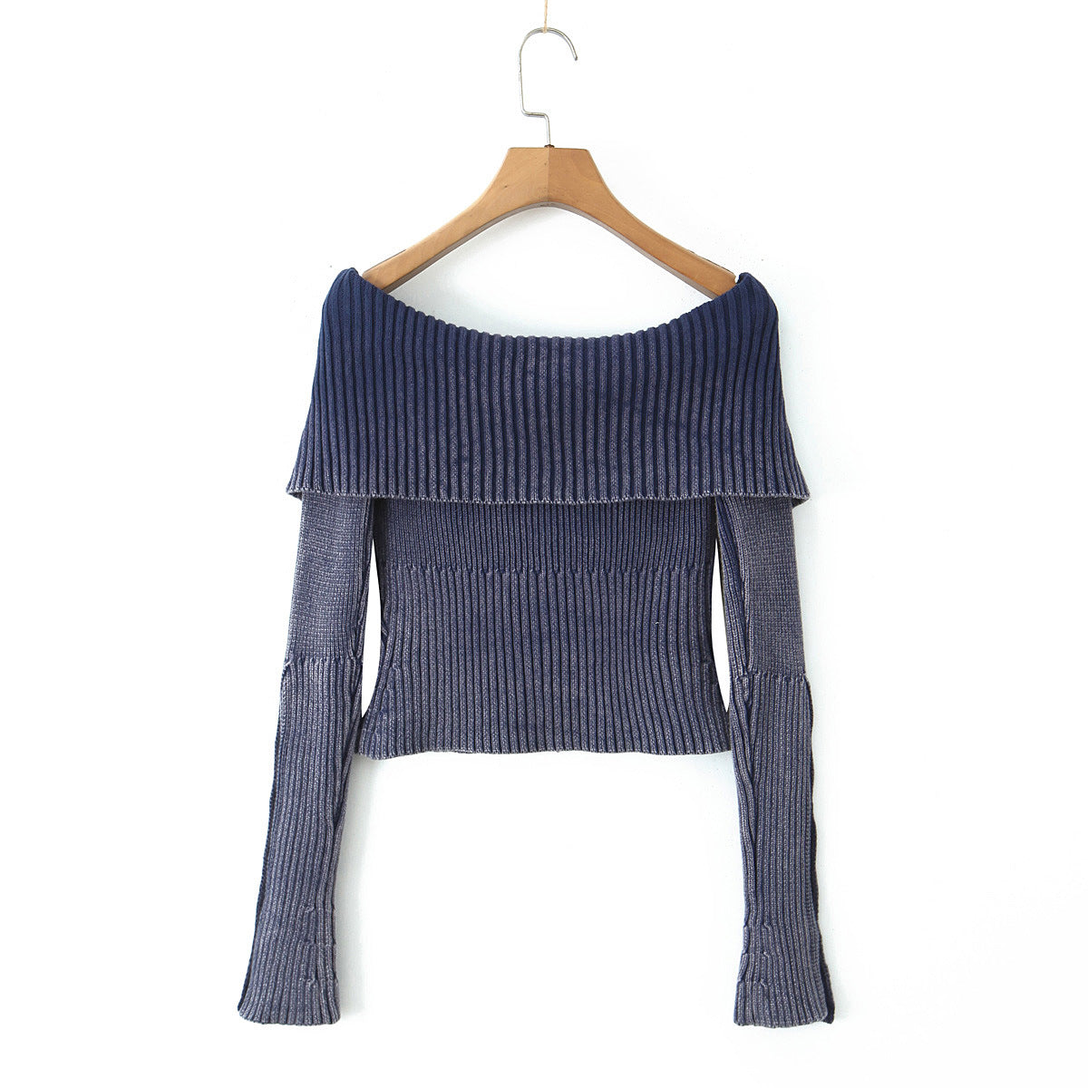 Women's Off-shoulder Sweater With Large Lapel Design