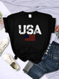 American Letters American Stars And Stripes Printed Women's T-shirt