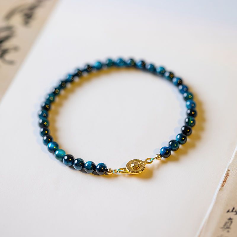 New Natural Blue Tigerite Girlfriend Gifts Bracelet