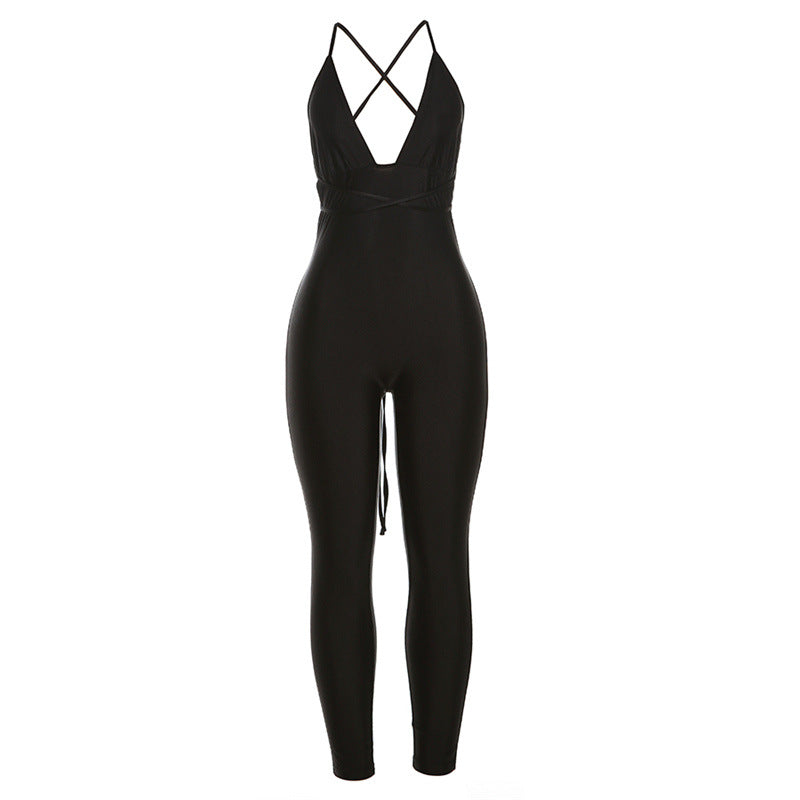 Women's Backless Fashion Low-cut Jumpsuit