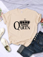 Queen'S Big Crown Printed Women T Shirts Breathable Summer