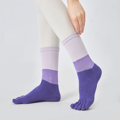 3 Colors Color Matching High Tube Rubber Band Professional Female Non-slip Yoga Socks