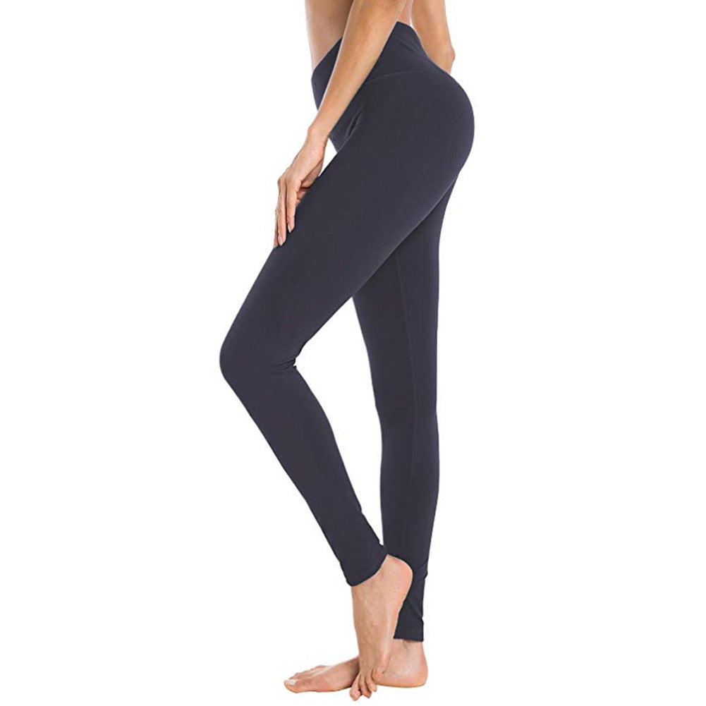 Einfarbige, verkürzte Leggings mit hoher Taille