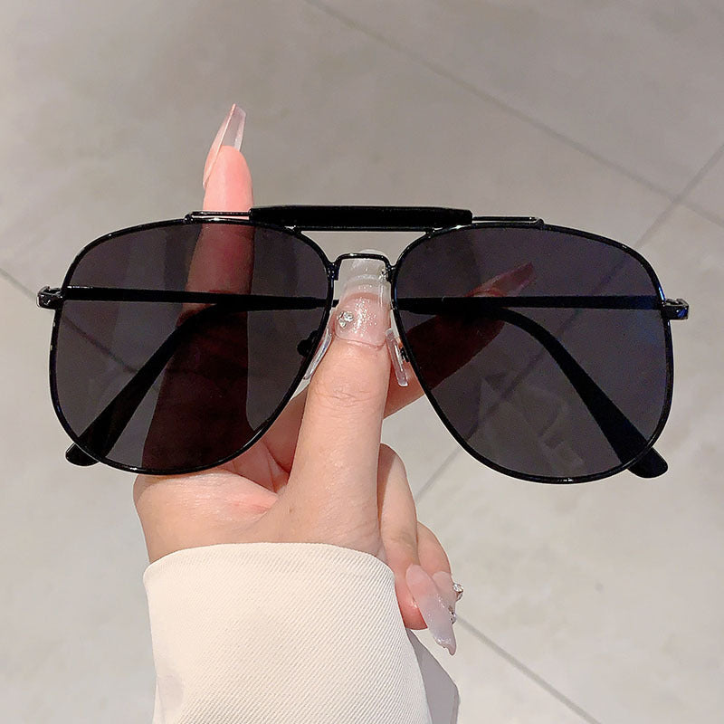 Double Beam Large Frame All-match UV-proof Sunglasses