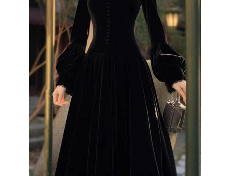 Design Hepburn Style Beautiful Temperament Long Dress