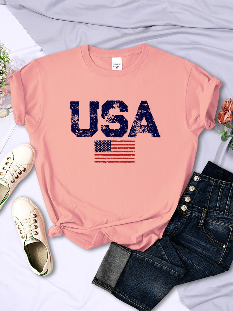 American Letters American Stars And Stripes Printed Women's T-shirt