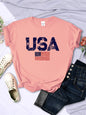 Damen T-Shirt mit Aufdruck „American Letters“ von American Stars and Stripes