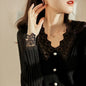 Inner Lace Knitted V-neck Bottoming Shirt