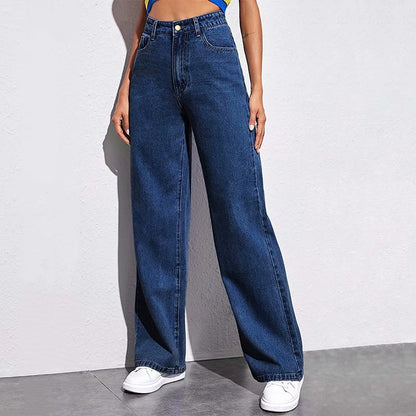 High Waist Wide Leg Jeans Slim Mop Straight Retro Hanging