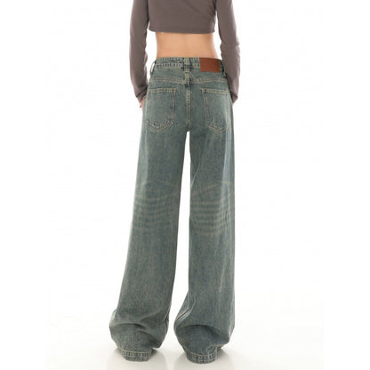 High Waist Design Loose Mop Pants