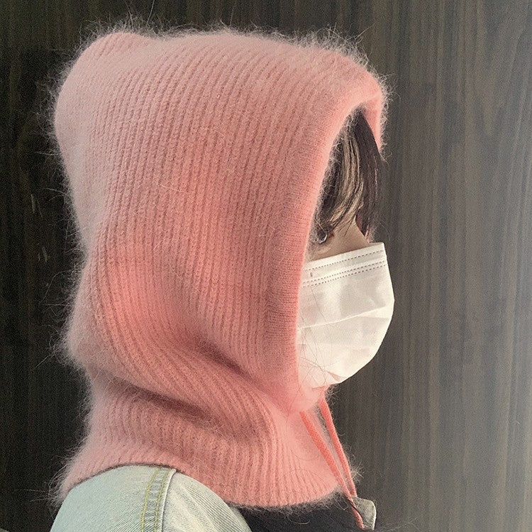 Thermal Scarf Integrated Drawstring Sleeve Cap